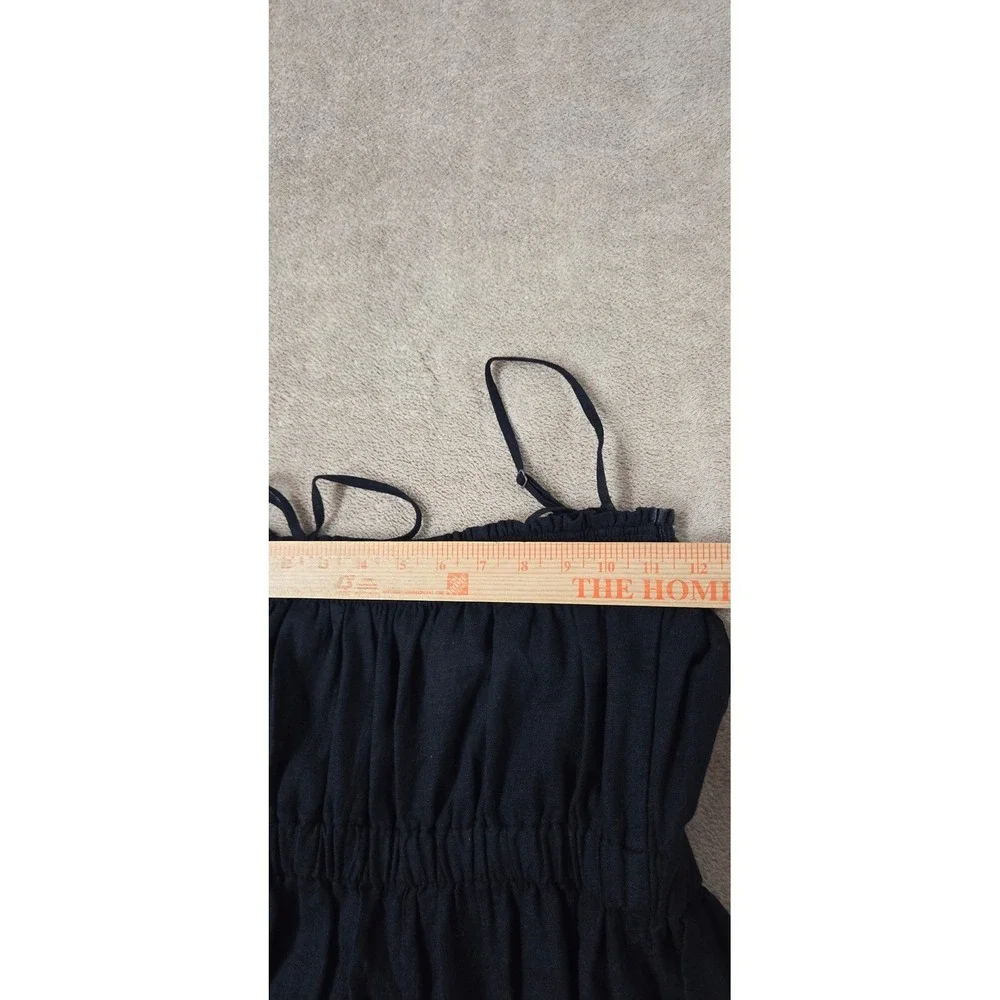 Y2K Abercrombie & Fitch Linen Blend Jumpsuit Women's Small Black GOOD